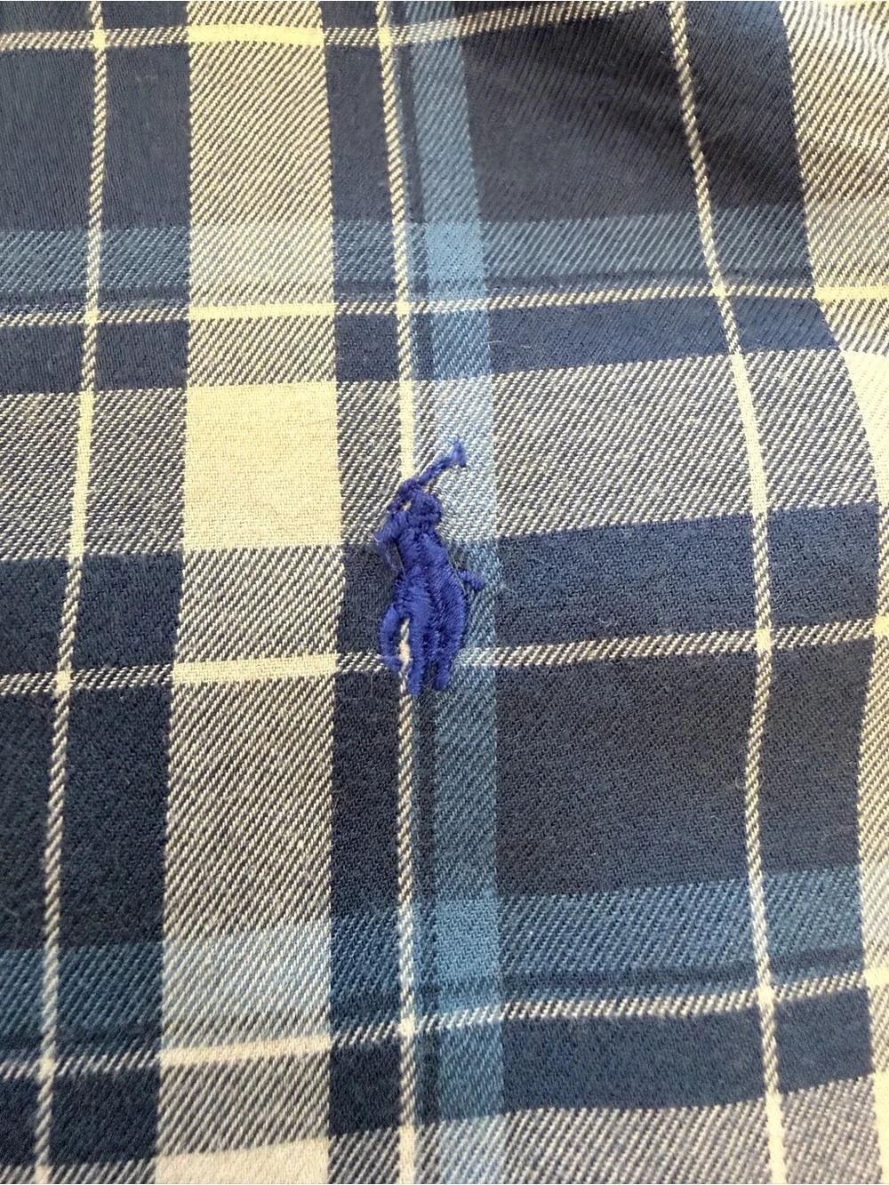 Ralph Lauren Navy & White Plaid Button-Down Shirt